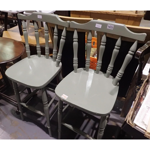 1433 - Pair of painted bar chairs. Not available for in-house P&P