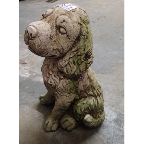 1517 - Reconstituted stone statue of a puppy, H: 30 cm. Not available for in-house P&P