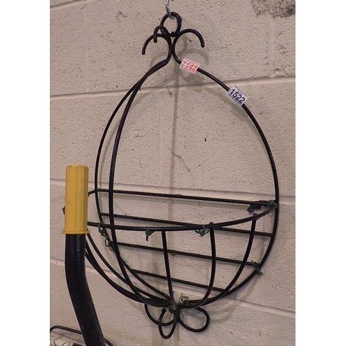 1522 - Metal half hanging basket frame. Not available for in-house P&P