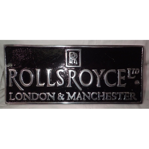 1145 - Aluminium Rolls Royce plaque, W: 25 cm. P&P Group 1 (£14+VAT for the first lot and £1+VAT for subseq... 