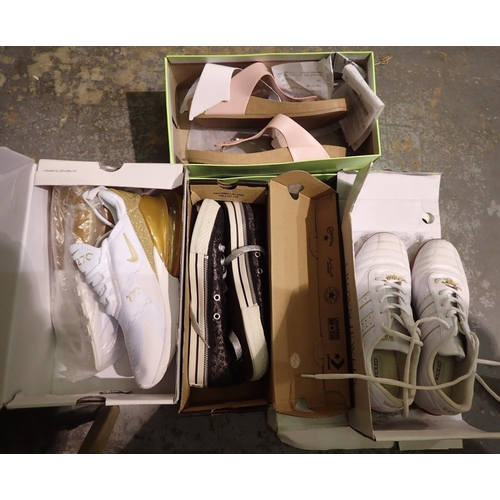 1173 - Four pairs of ladies trainers including Converse, size 5, and size 5.5, all boxed. P&P Group 3 (£25+... 