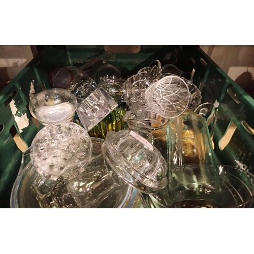 1175 - Box of mixed glassware including jugs. Not available for in-house P&P