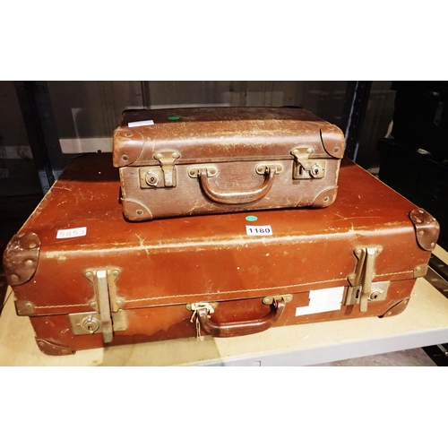 1180 - Two vintage travel cases, largest 65 x 21 x 41 cm. Not available for in-house P&P