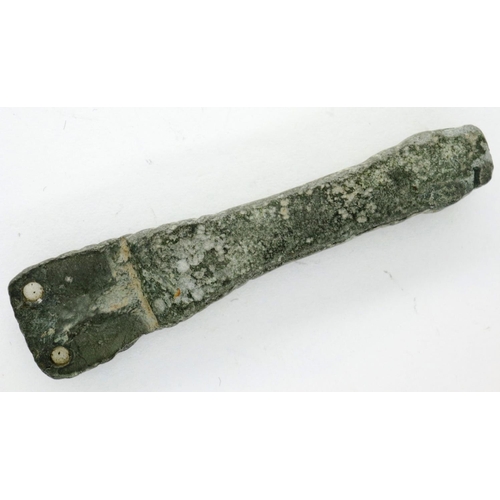 208 - Zoomorphic strap end, presumed Nordic with serpent/snake head, L: 40 mm. P&P Group 0 (£5+VAT for the... 