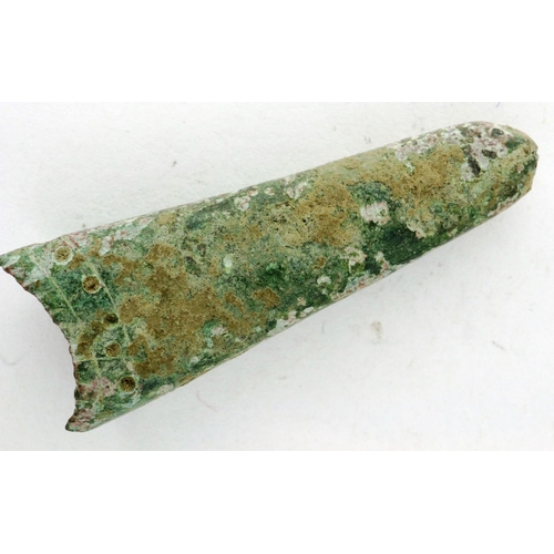 243 - Early Roman bronze knife/dagger chape, L: 33 mm. P&P Group 0 (£5+VAT for the first lot and £1+VAT fo... 