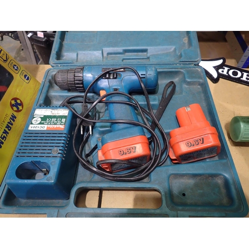 1603 - Makita drill with spare battery, case and charger. Not available for in-house P&P