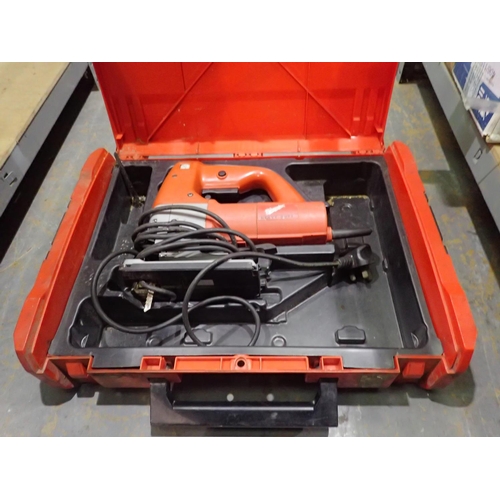 1649 - Cased Milwaukee corded jigsaw. Not available for in-house P&P
All electrical items in this lot have ... 