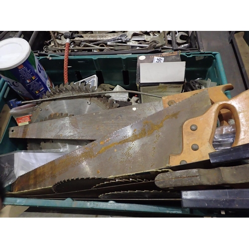 1666 - Mixed hand tools, mainly saws and blades. Not available for in-house P&P