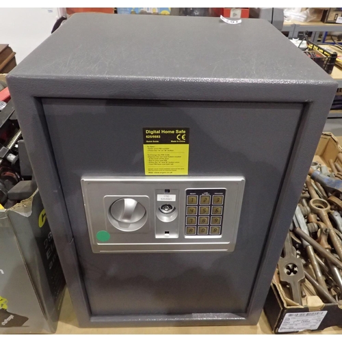 1672 - Digital home safe with internal shelf, code is 1234A, 35 x 31 x 50 cm. Not available for in-house P&... 