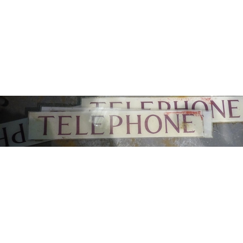 1286A - Six plastic Telephone box signs. Not available for in-house P&P