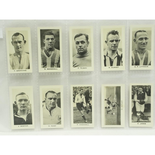 601 - Footballers cigarette cards, R&J Hill 1934 (50), Ardath famous footballers (5), John Sinclair Englis... 