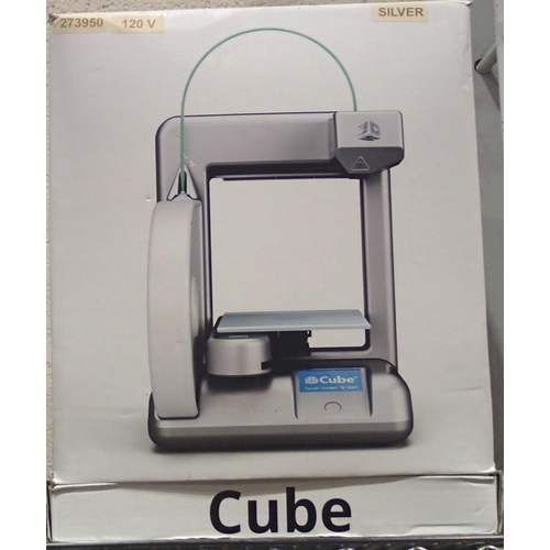 2047 - 3D printer Cube, boxed. P&P Group 3 (£25+VAT for the first lot and £5+VAT for subsequent lots)