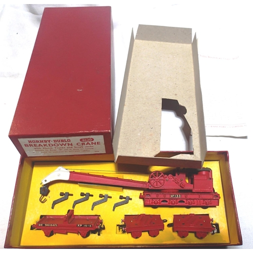 2072 - Hornby Dublo 4620 breakdown crane, two or three rail in very good to excellent condition, minor corr... 