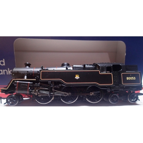 2090 - OO scale Bachmann 32-359 class 4mt, tank 80053, Black Early Crest, detail fitted in near mint condit... 