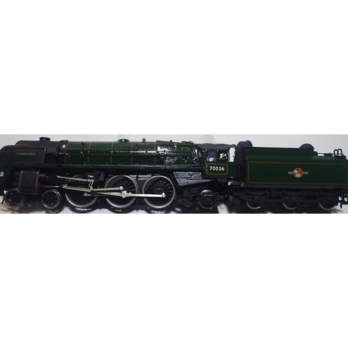 2093 - O gauge kit built Britannia class locomotive 70036, Boadicea Green, Late Crest, fine scale, metal wi... 