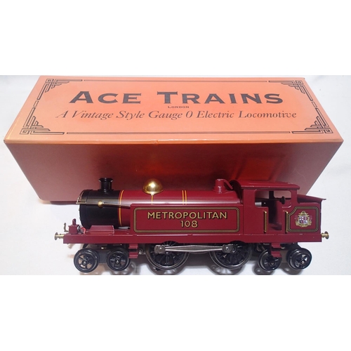 2101 - O gauge Ace Trains E.M.R 4.4.4 tank locomotive, red Metropolitan no 108, in near mint condition, sli... 