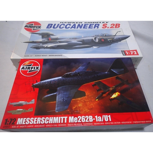 2116 - Two Airfix 1/72 scale Aircraft kits to include Hawker Siddeley Buccaneer, Messerschmitt ME262, both ... 