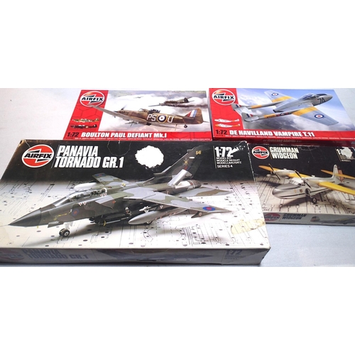 2119 - Four 1/72 scale Airfix Aircraft kits to include Panavia Tornado, Grumman Widgeon, De-Havilland Vampi... 