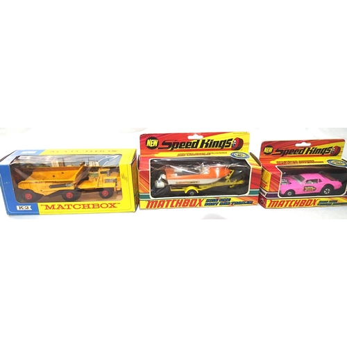 2205 - Three Matchbox King size/Speed kings to include K2 Dump truck in very good to excellent condition, b... 