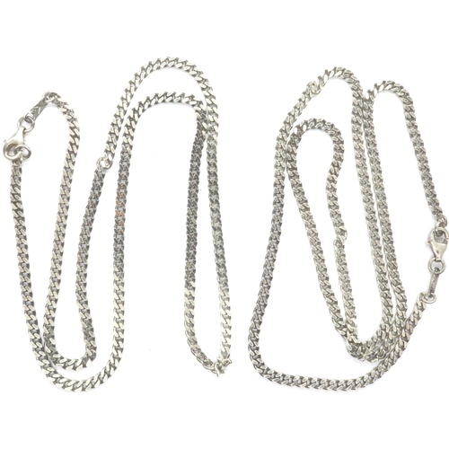 25 - Two 925 silver neck chains, largest L: 50 cm. P&P Group 1 (£14+VAT for the first lot and £1+VAT for ... 