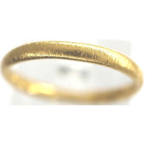 3 - 22ct gold wedding band, size L, 2.1g. P&P Group 1 (£14+VAT for the first lot and £1+VAT for subseque... 