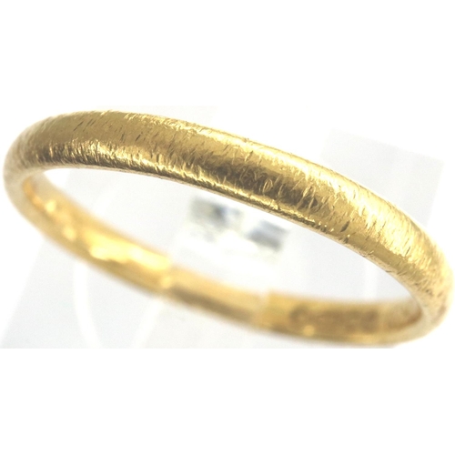 3 - 22ct gold wedding band, size L, 2.1g. P&P Group 1 (£14+VAT for the first lot and £1+VAT for subseque... 