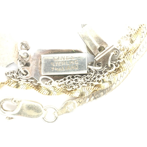 43 - Five 925 silver bracelets, largest L: 18 cm. P&P Group 1 (£14+VAT for the first lot and £1+VAT for s... 