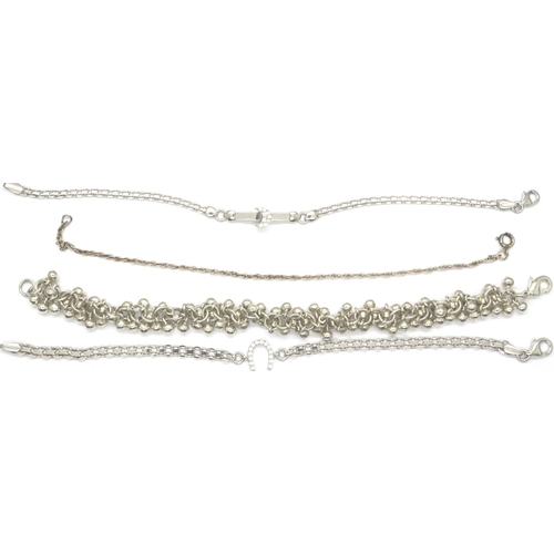 5 - Four 925 silver bracelets including stone set exmaples, largest L: 18 cm. P&P Group 1 (£14+VAT for t... 