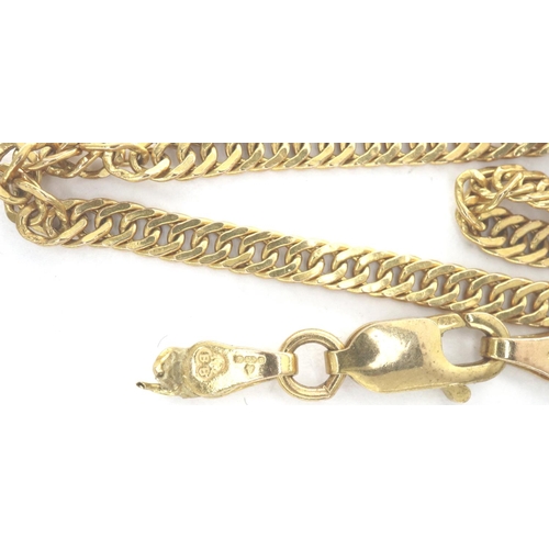 56 - 9ct gold neck chain, 3.1g, L: 46 cm. P&P Group 1 (£14+VAT for the first lot and £1+VAT for subsequen... 