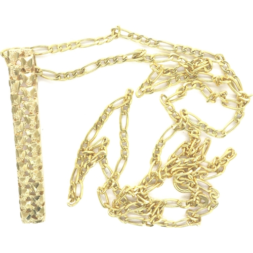 64 - 9ct gold pendant on a fine 9ct gold chain, chain L: 44 cm, pendant L: 30 mm, combined 2.5g. P&P Grou... 