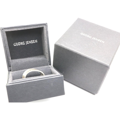 85 - Georg Jensen 925 silver band ring, designed by Vivianna Torun Bulow-Hube, size L/M, boxed, 4.6g. P&P... 