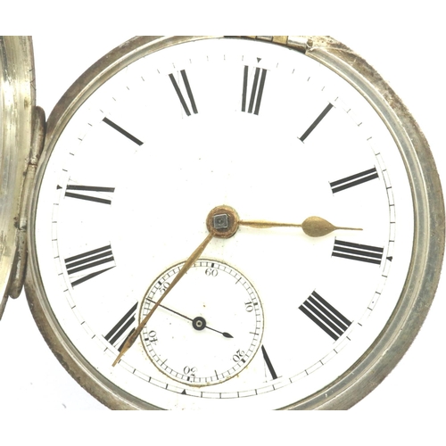 96 - Hallmarked silver pocket watch, Chester assay, not working at lotting. P&P Group 1 (£14+VAT for the ... 