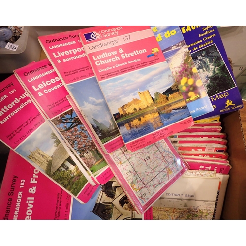 1018 - Quantity of mixed Ordnance Survey maps to include Yeovil and Stratford-Upon-Avon etc. P&P Group 2 (£... 