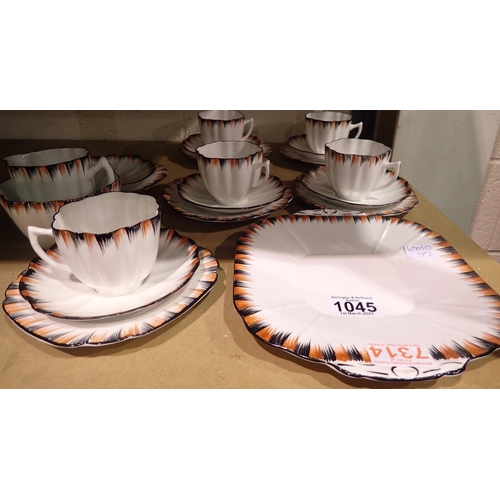 1045 - Melba bone china tea service, 20 pieces. Not available for in-house P&P