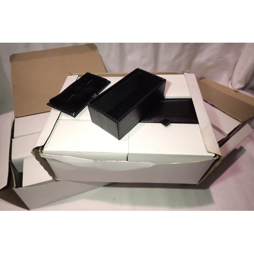 1057 - Thirty five black leather earring/cufflink boxes. P&P Group 1 (£14+VAT for the first lot and £1+VAT ... 