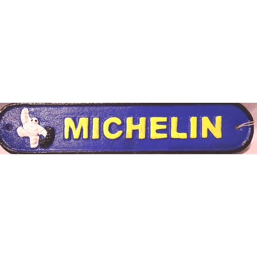 1060 - Cast iron Michelin sign, W: 20 cm. P&P Group 1 (£14+VAT for the first lot and £1+VAT for subsequent ... 