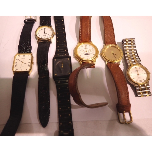 1077 - Six mixed quartz wristwatches to include Pulsar and Viceroy. P&P Group 1 (£14+VAT for the first lot ... 