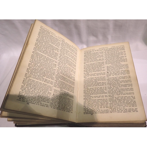 1079 - 1833 leather bound Bible printed by John Smith at the Pitt Press, handwritten notes to some pages, s... 