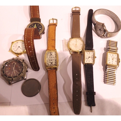 1087 - Six mixed quartz wristwatches and two wristwatch heads. P&P Group 1 (£14+VAT for the first lot and £... 