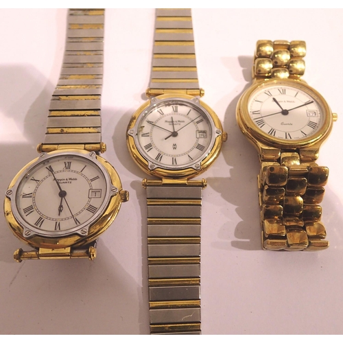 1097 - Three Mappin and Webb quartz wristwatches, not working at lotting. P&P Group 1 (£14+VAT for the firs... 