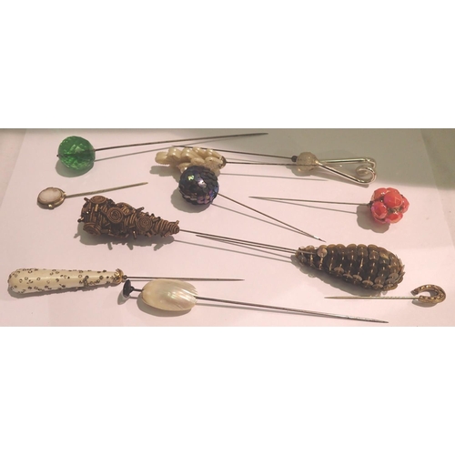 1157 - Quantity of mixed Victorian hatpins, largest H: 15 cm. P&P Group 1 (£14+VAT for the first lot and £1... 