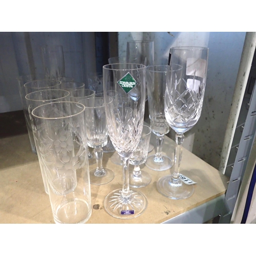 1185 - Collection of mixed drinking glasses including Royal Doulton crystal. Not available for in-house P&P