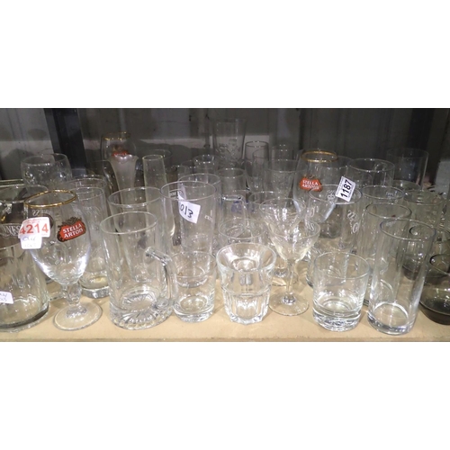 1187 - Quantity of mixed drinking glasses including pint glasses. Not available for in-house P&P