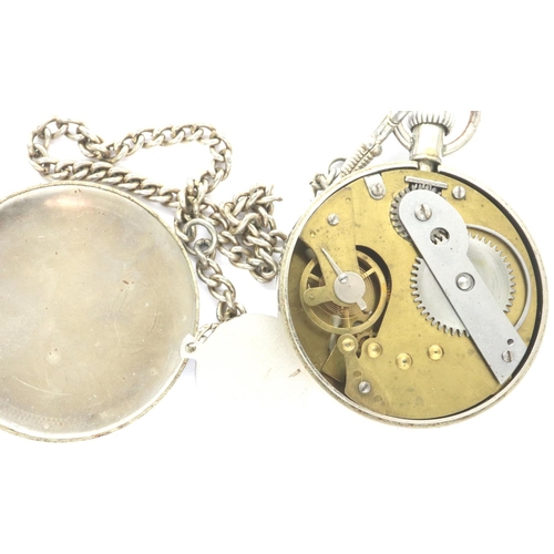 103 - Duke Railway timekeeper pocket watch and chain, working at lotting. P&P Group 1 (£14+VAT for the fir... 