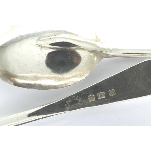 113 - Six George V hallmarked silver spoons, Birmingham assay, combined 120g, cased. P&P Group 1 (£14+VAT ... 