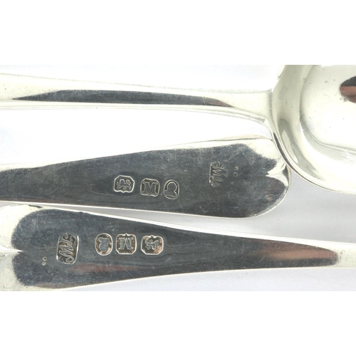 127 - Set of six Thomas Wallis hallmarked silver spoons, London assay, combined 98g. P&P Group 1 (£14+VAT ... 