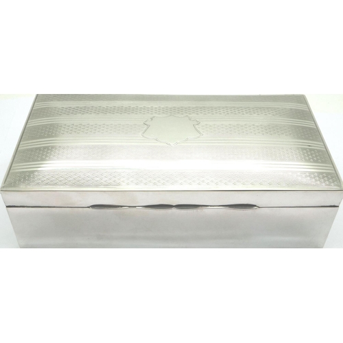 131 - Hallmarked silver cigarette case with cedar lined interior, Birmingham assay, 18 x 6 cm. P&P Group 1... 