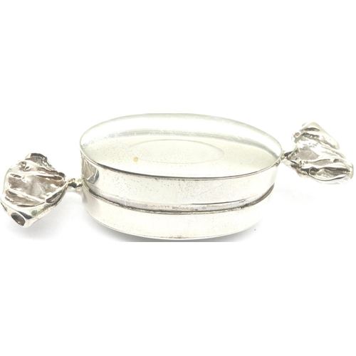 140 - Hallmarked silver pill box in the form of a sweet, 12g, L: 60 mm. P&P Group 1 (£14+VAT for the first... 