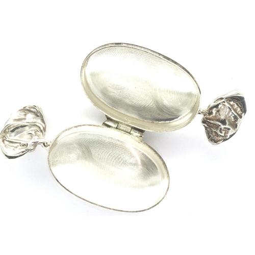 140 - Hallmarked silver pill box in the form of a sweet, 12g, L: 60 mm. P&P Group 1 (£14+VAT for the first... 