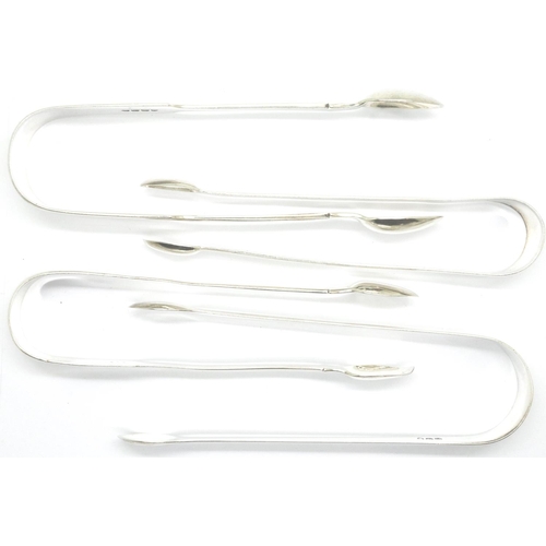 146 - Four George III hallmarked silver tongs, combined 160g. P&P Group 1 (£14+VAT for the first lot and £... 